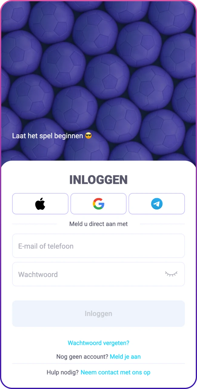 Log in via de iOS app bij Lalabet.