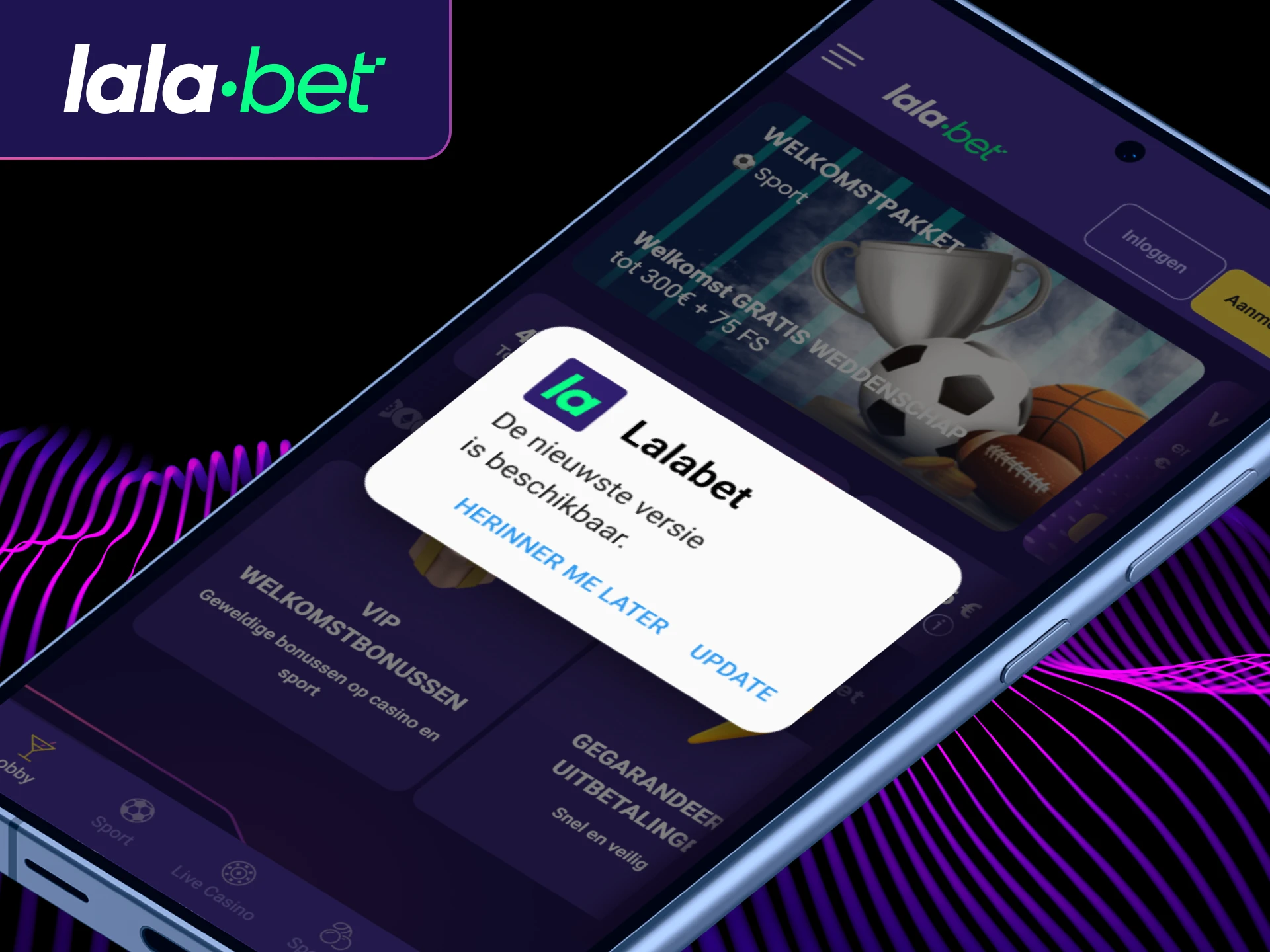 Ontdek alle Android app kenmerken van Lalabet.