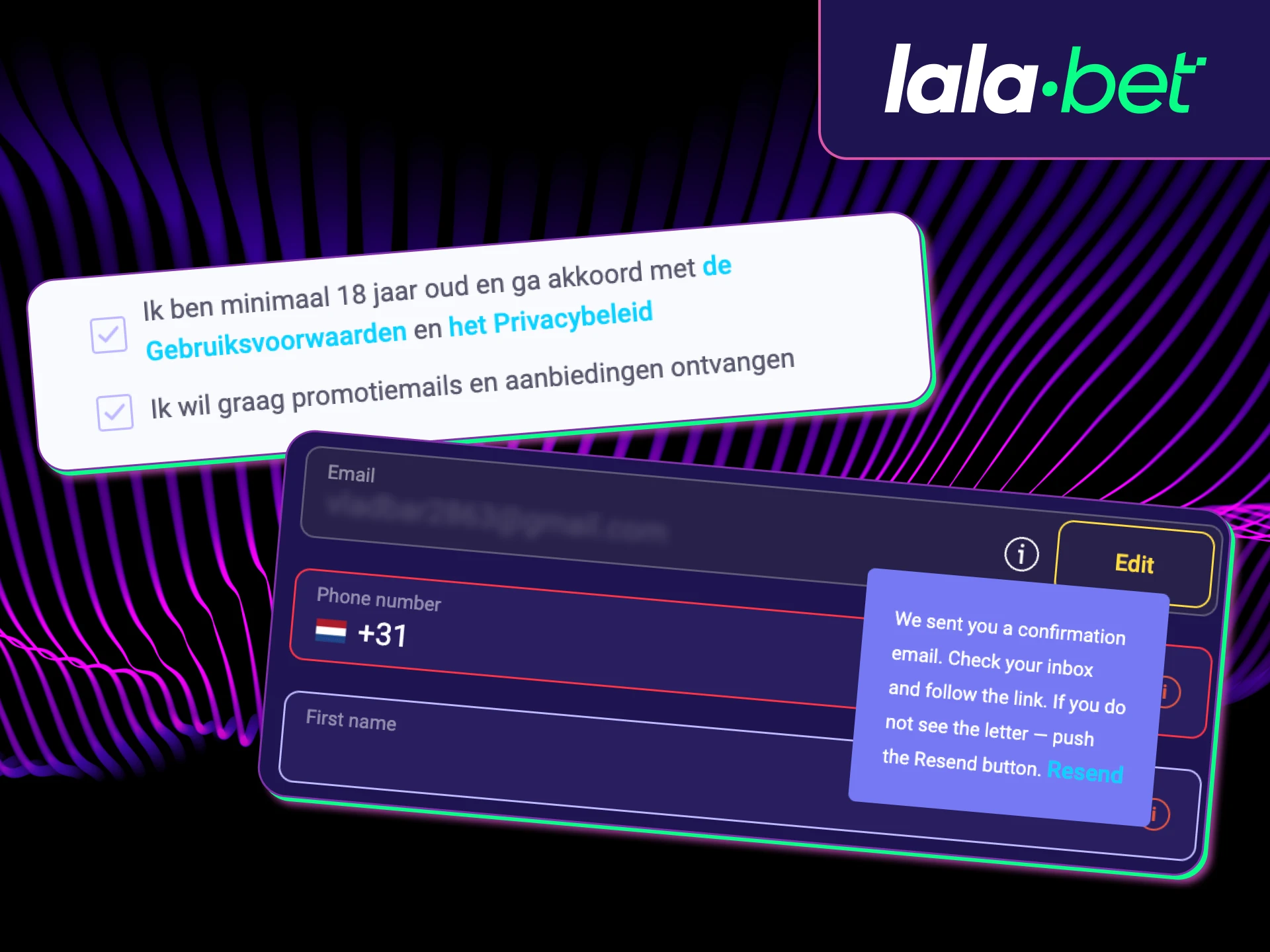 Verifieer eenvoudig je account bij Lalabet.