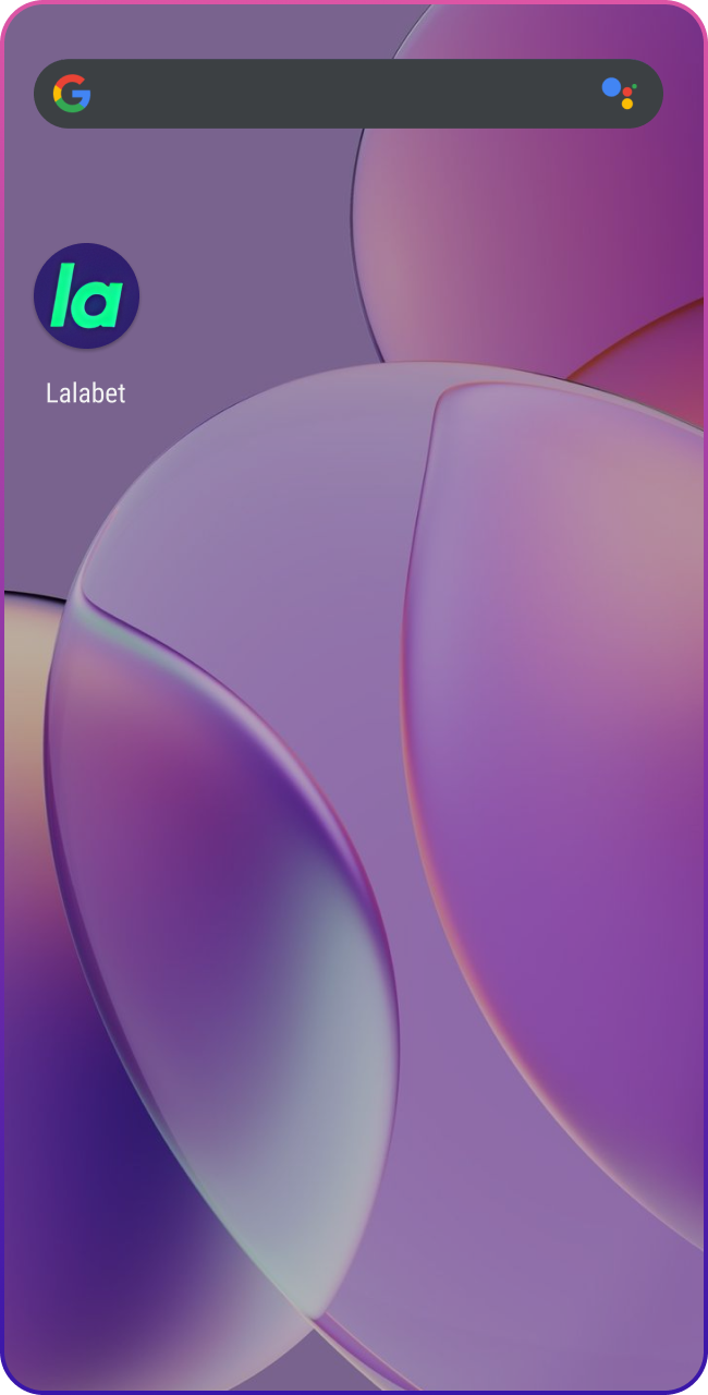 Open de Lalabet-app op je Android-apparaat.