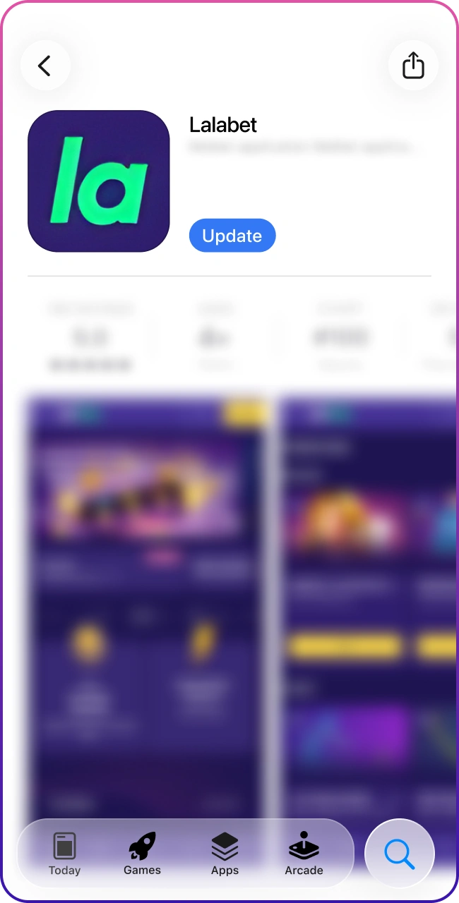 Volg de iOS-instructies nauwkeurig op je scherm om de Lalabet-app succesvol bij te werken.