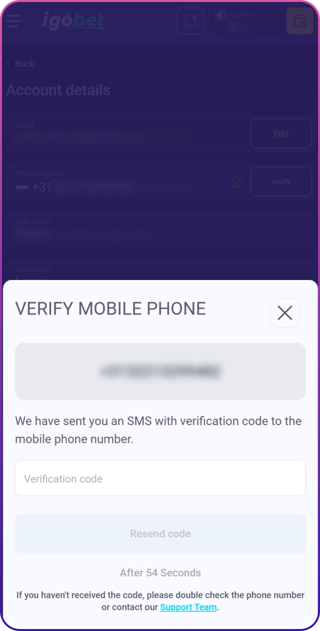 Wacht op de controle & resultaat van je verificatieverzoek bij Lalabet voor volledige toegang.