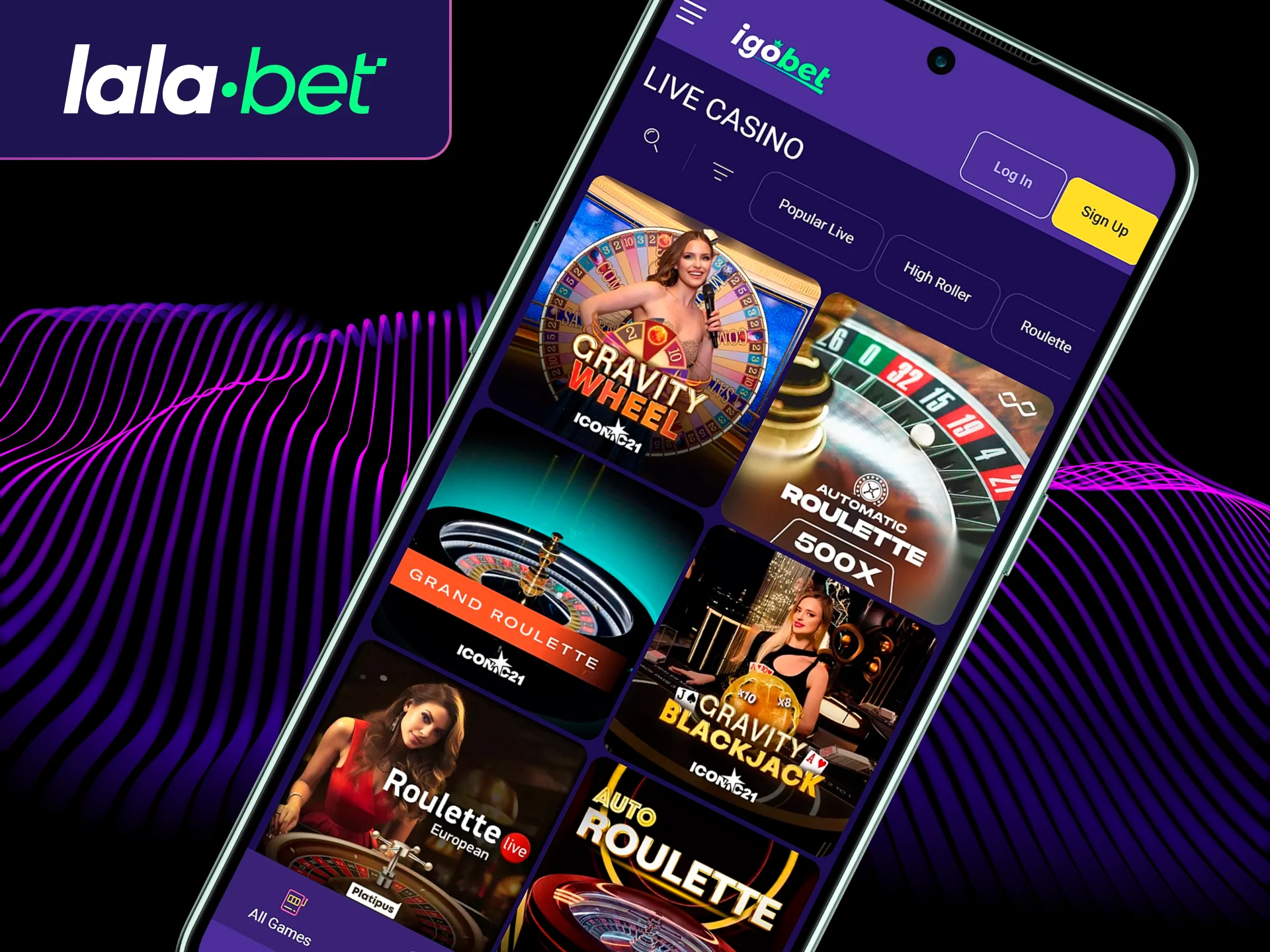 Gebruik de Lalabet mobiele websiteversie voor snelle toegang tot sportmarkten en casinospellen op elk schermformaat.