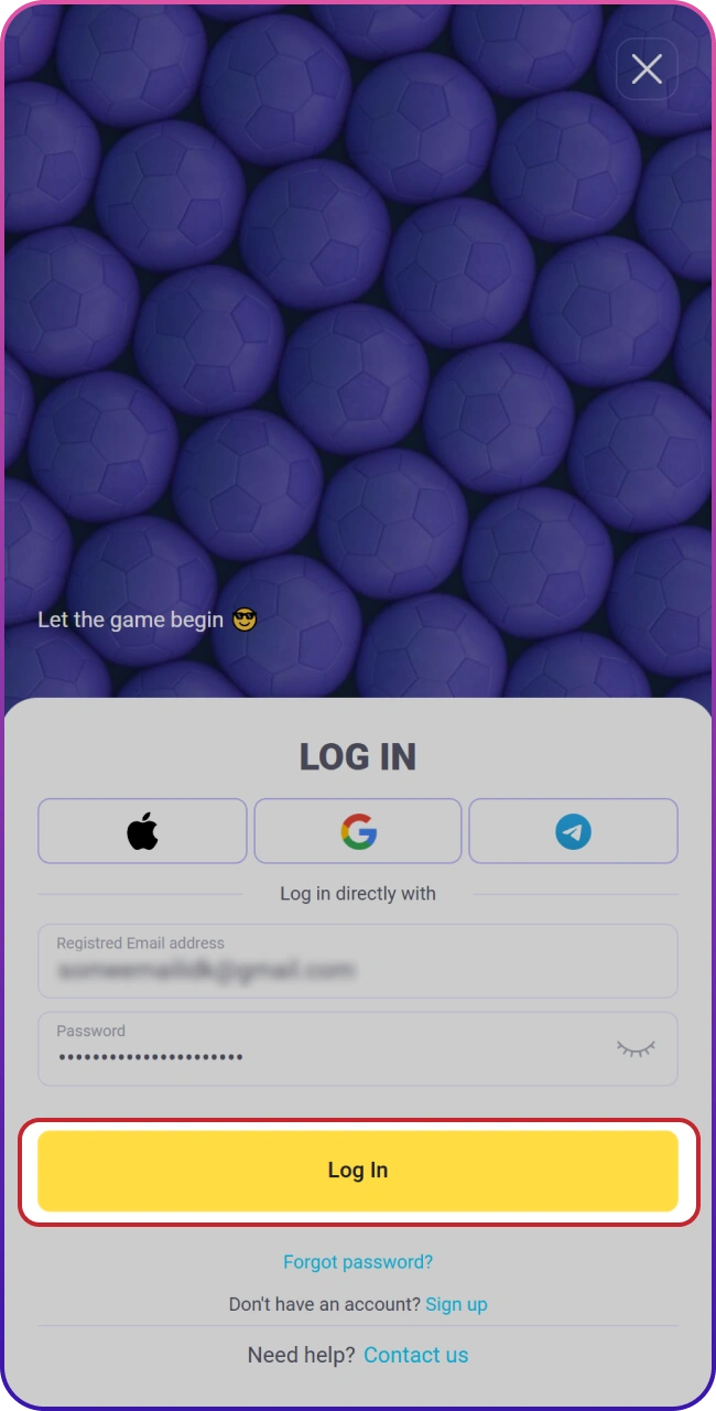 Tik op de knop om te bevestigen en krijg direct toegang tot je Lalabet account.