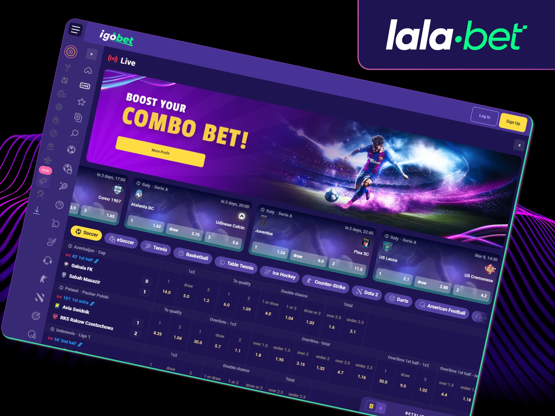 Ervaar de spanning van live wedden op Lalabet met real-time quoteringen en directe actie.