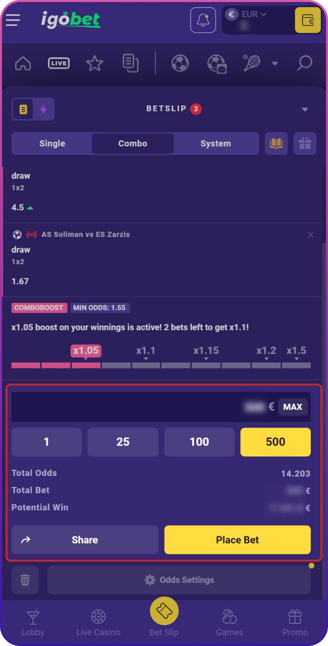 Controleer je selecties en klik op bevestig om je weddenschap definitief te plaatsen bij Lalabet Nederland.