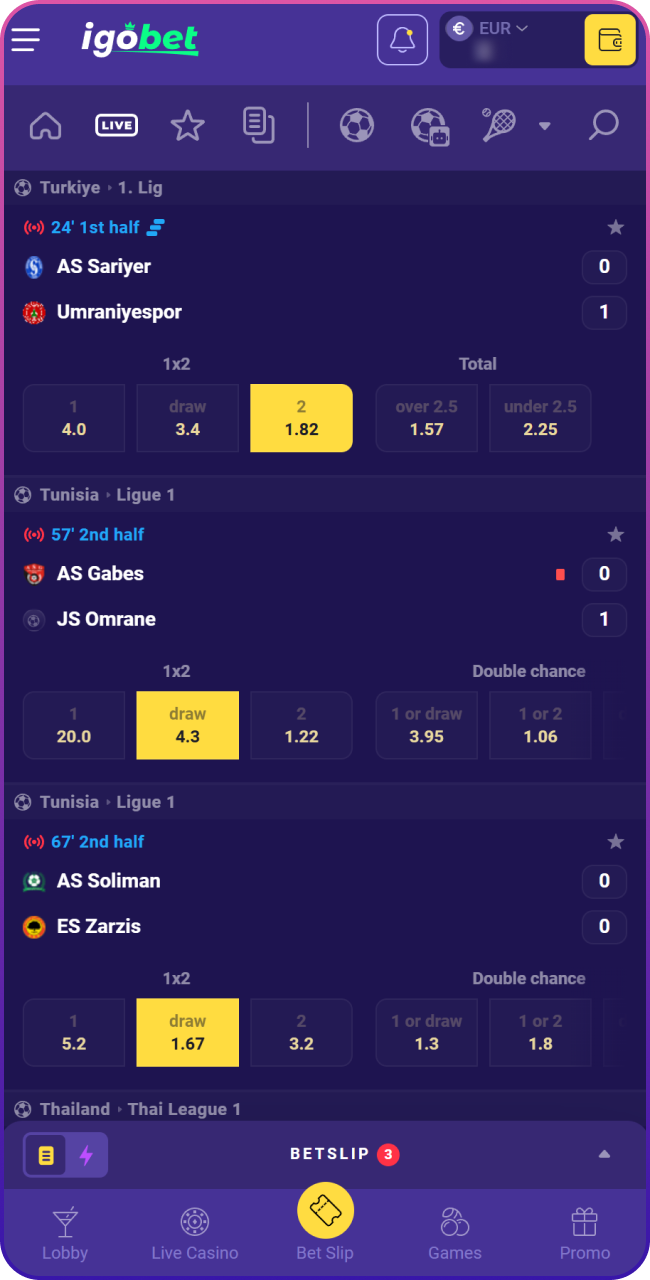 Open de wedstrijd en selecteer markten zoals winnaar, totaal aantal doelpunten of handicaps bij Lalabet.