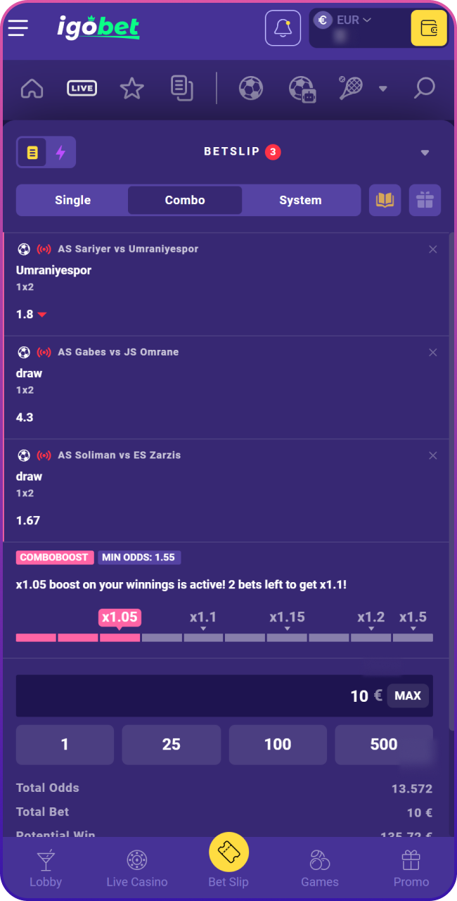 Open je wedcoupon en bepaal de inzet die past bij jouw strategie op het Lalabet platform.