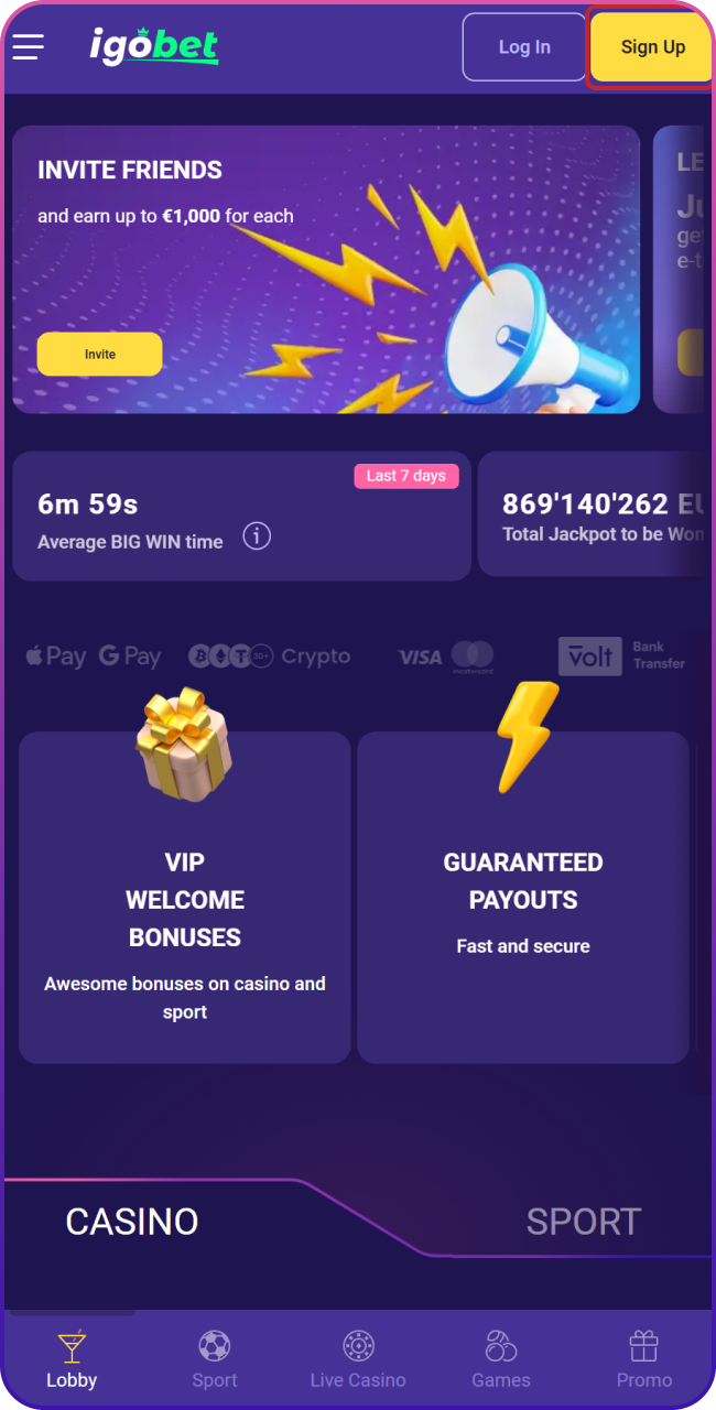 Voltooi je aanmelding bij Lalabet, verifieer je account en stort veilig via iDEAL of een van de andere betaalopties.