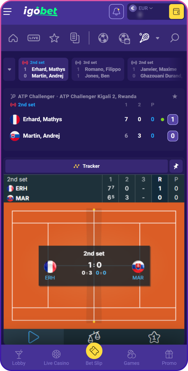 Bekijk de diepgaande opties en selecteer een markt, zoals de wedstrijdwinnaar, handicap of de exacte setstand op Lalabet.