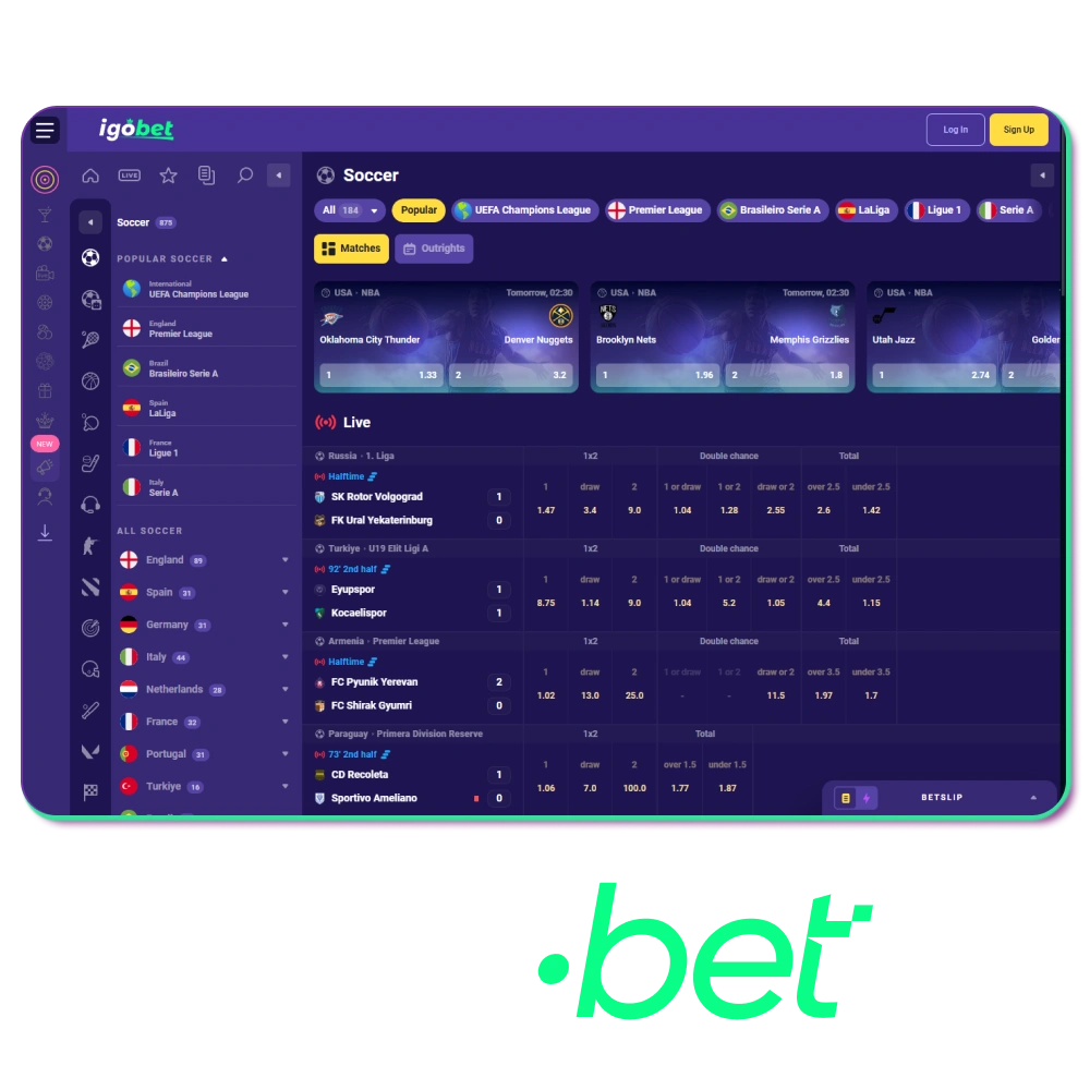 Zet in op de Eredivisie en internationale topcompetities met de beste odds voor voetbal bij Lalabet.