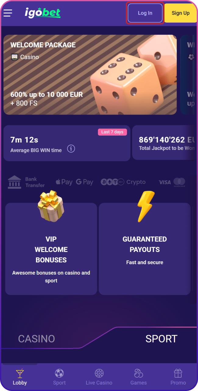Open de app of website en voer je gegevens in om veilig bij Lalabet in te loggen op je account.